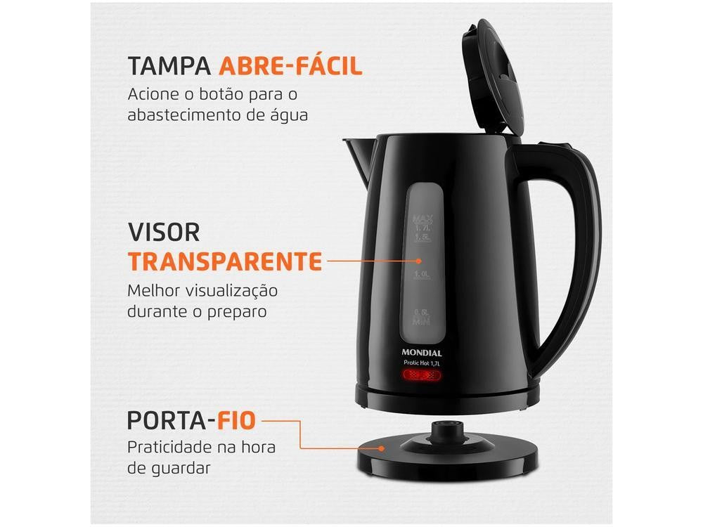 Pratic Hot CE-17 Hervidor eléctrico Negro 1.7L-110V