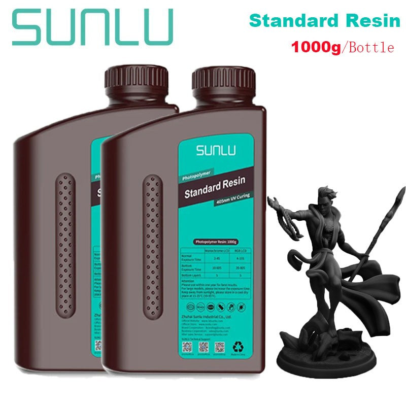 Resina 3D SUNLU de 2 kg, tipo ABS/estándar/lavable con agua, resina UV de 405 nm para la mayoría de las impresoras 3D SLA/DLP/LCD, material sensible a la luz UV, 1 kg