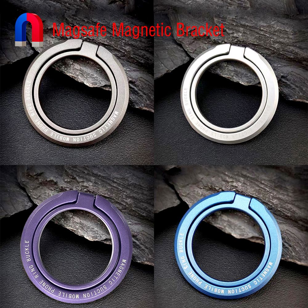 Para Magsafe Metal Glitter 1 Uds polvo fuerte soporte de anillo de succión magnética para soporte de teléfono móvil etal 360 °   Carga giratoria