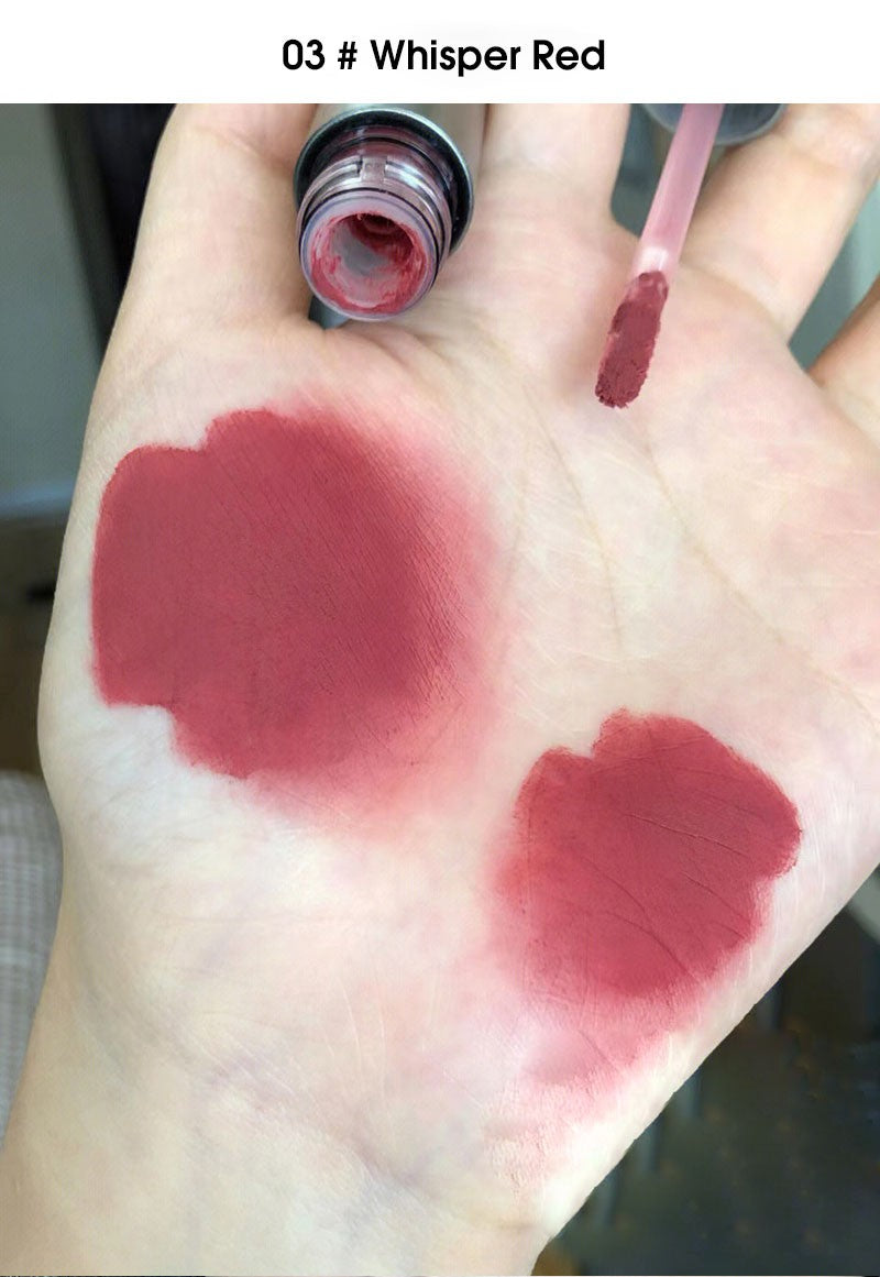 Brillo de labios de niebla mate de terciopelo único, taza antiadherente impermeable, esmalte de labios a prueba de manchas, lápiz labial líquido que no se decolora