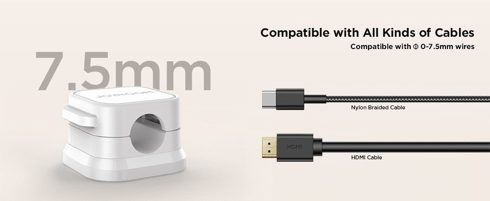 Joyroom 3/6 Uds Clip de Cable magnético soporte de Cable soporte de Cable adhesivo organizador para el hogar Oficina debajo del escritorio gestión de cables