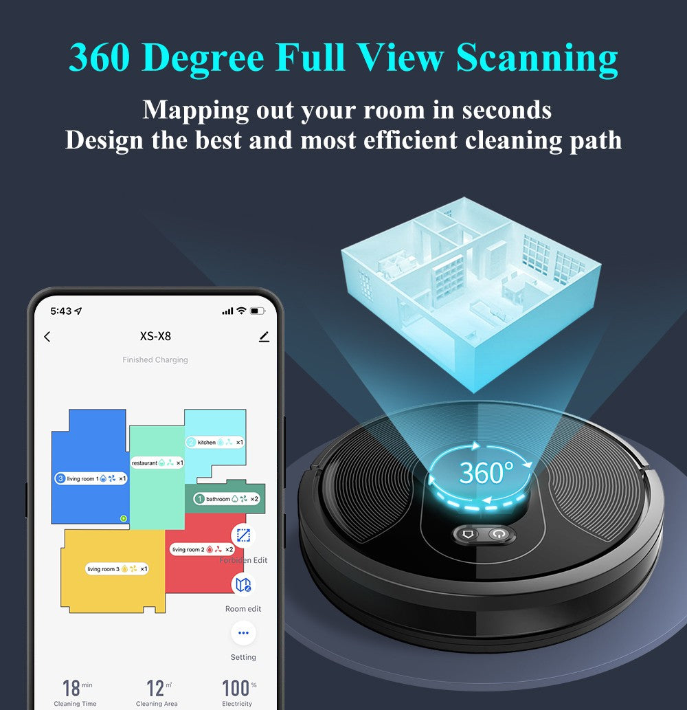 ?ABIR-Robot aspirador X8 para el hogar, dispositivo inteligente para el hogar, limpieza de alfombras, barrido de zonas, mapeo de áreas restringidas