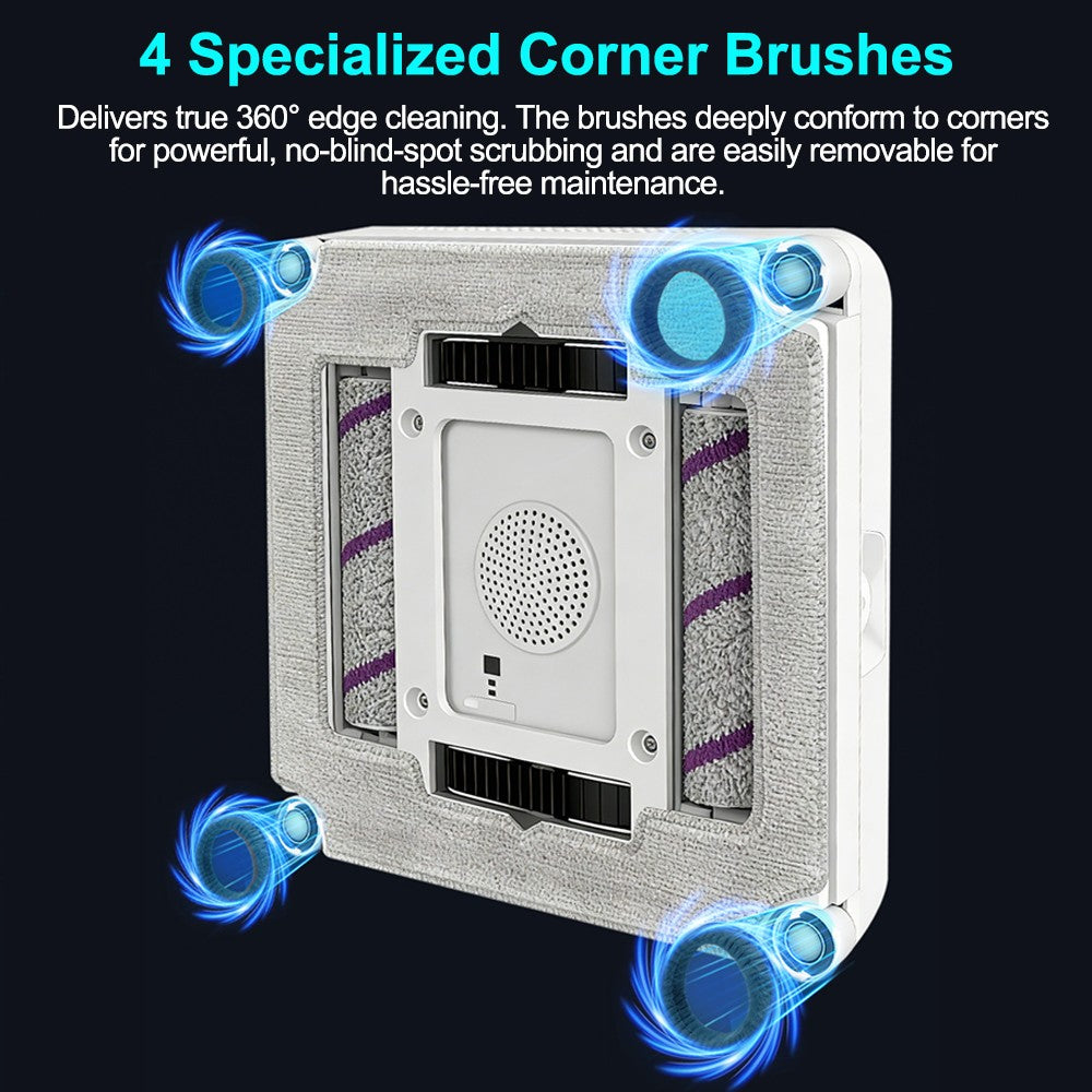 Robot Limpiacristales ABIR WD10, Sistema de Doble Rodillo, Pulverización de Agua en 6 Direcciones, Succión de 10000 Pa, Chip IA, Limpieza Inteligente de Vidrios de Paredes