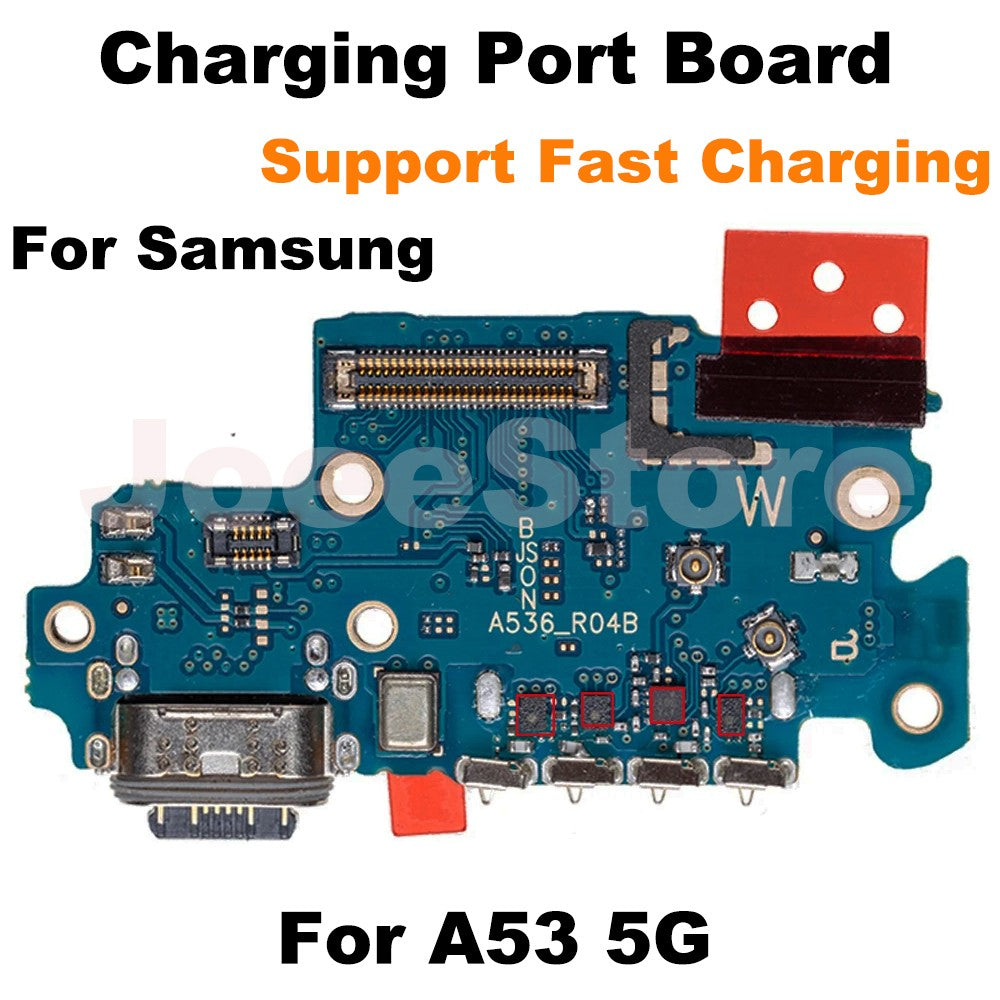 Placa de puerto de carga para Samsung A72 A73 A52 A53 A33 A23 A24 A14 A13 A12 módulo de micrófono USB conector de carga rápida Cable flexible