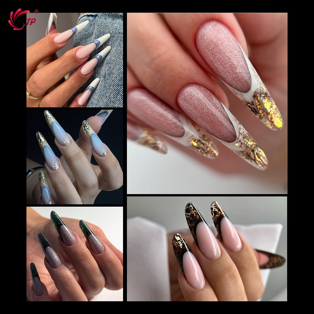 TP 120 Uds molde de uñas de doble forma con borde interior cubierta completa formas superiores acrílicas para extensión puntas de uñas postizas molde de Gel de construcción rápida