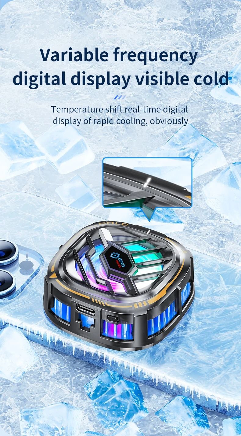 Ventilador de refrigeración de radiador móvil magnético 2 en 1 para iPhone IPAD Samsung Huawei teléfono móvil tableta ordenador refrigeración de juegos General
