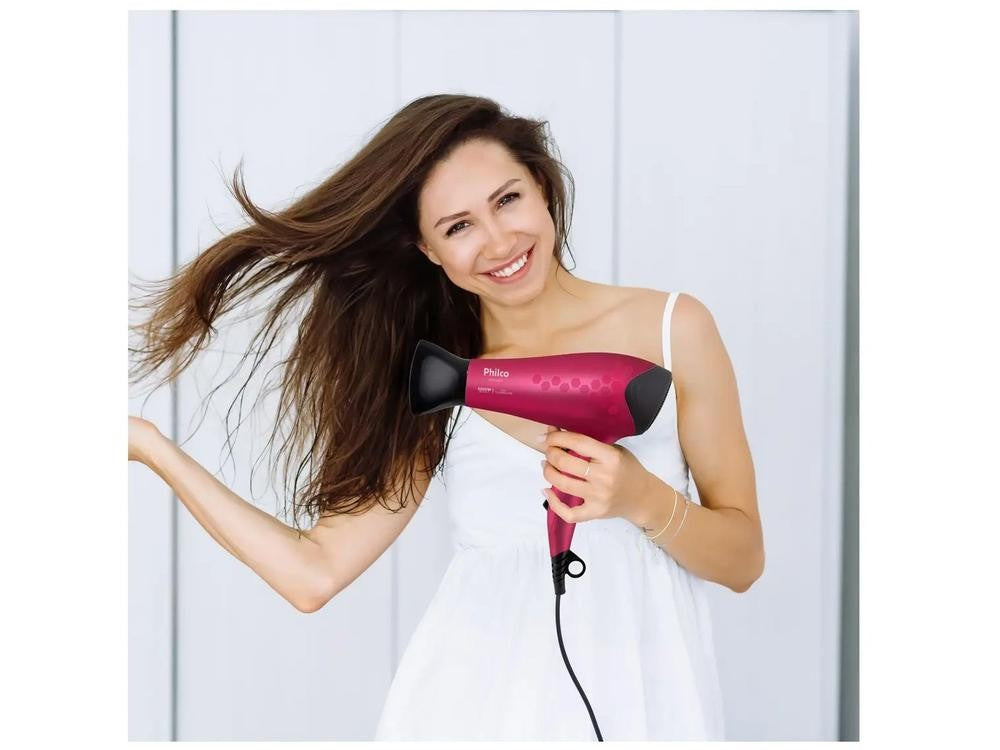 Secador de Pelo Philco Iones Turmalina Cereza 2200W 2 Velocidades PSC2350 - Bivolt
