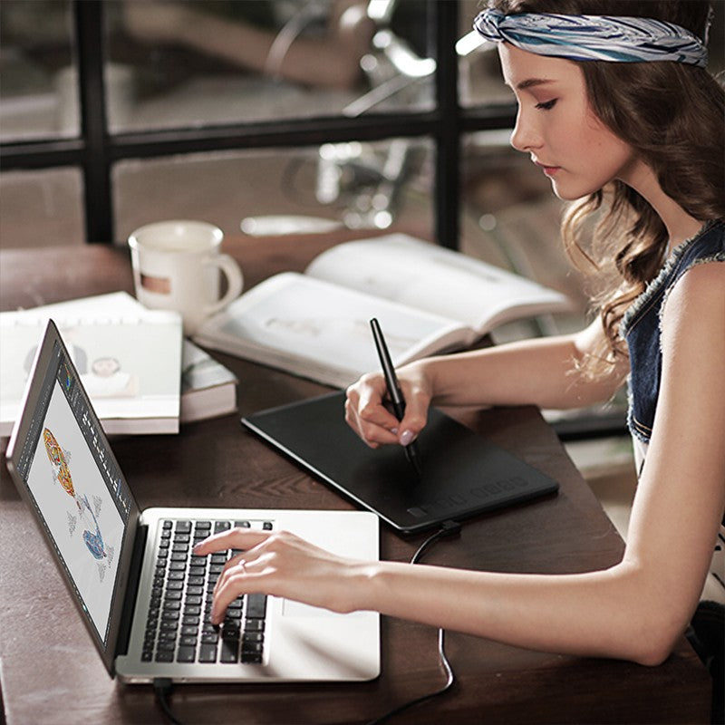 HUION-Tabletas gráficas ultraligeras H640P H950P, Tablet Digital con bolígrafo de dibujo, Stylus sin batería, para PC, teléfono Android mesa digitalizadora huion