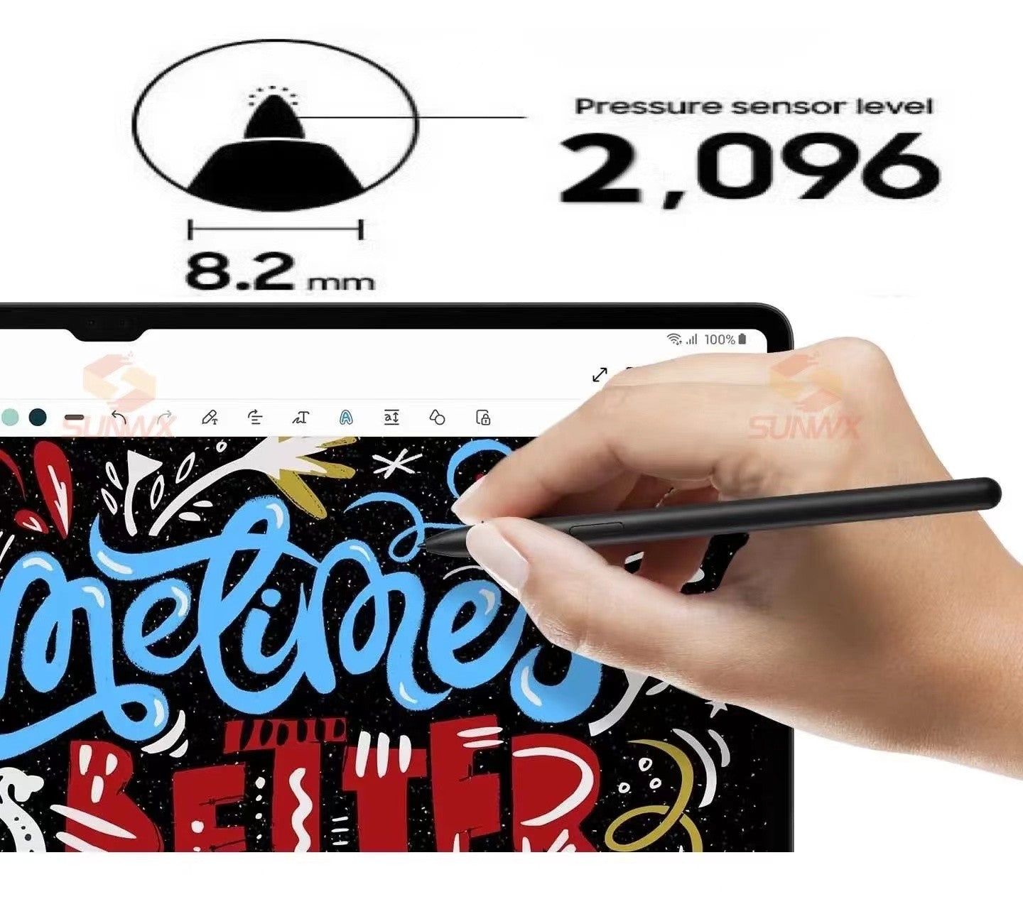 Lápiz táctil para tableta, Stylus S para Samsung Galaxy Tablet Tab S8, S9, S9FE, S7 FE, S6 Lite, S7 +, S8 +, sin Bluetooth
