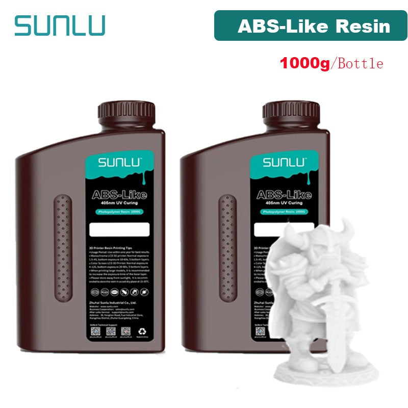 SUNLU resina UV 405nm fotopolímero tipo ABS impresora LCD líquido 2KG puede perforar roscas internas procesadas bajo olor alta dureza