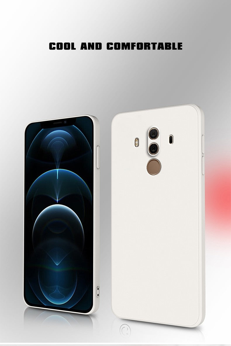 Funda de teléfono oficial de silicona líquida para Huawei Mate10 Mate 10 Pro 10Pro, cubiertas de protección de cámara de Color sólido cuadrado suave para parejas