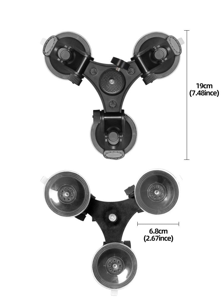 Soporte de ventosa para coche de 3 tazas, soporte fuerte para GoPro Hero 13 12 11 10 9 8 Insta360 SJCAM AKASO DJI Osmo, accesorios para Cámara de Acción