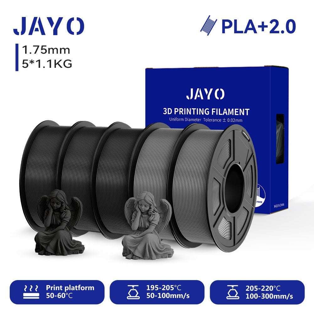 Filamento para Impresora 3D JAYO PETG/PLA/PLA PLUS, 1.75mm, 5.5KG, 100% Sin Burbujas, No Tóxico, Materiales de Impresión 3D para Impresora 3D y Bolígrafo 3D