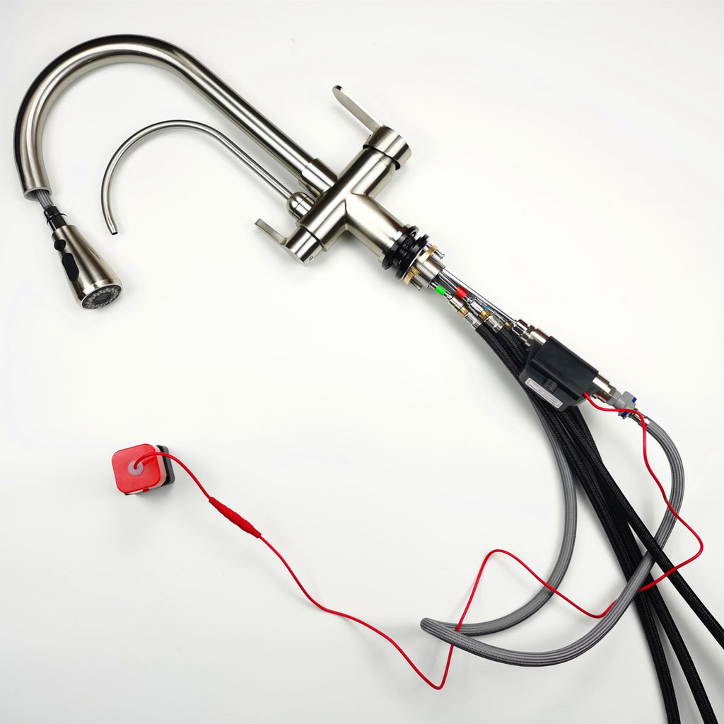Grifos de cocina con filtro táctil inteligente, grifo mezclador de cocina extraíble en frío y caliente, color negro y dorado, Sensor de rotación, grifo de cocina con filtro táctil