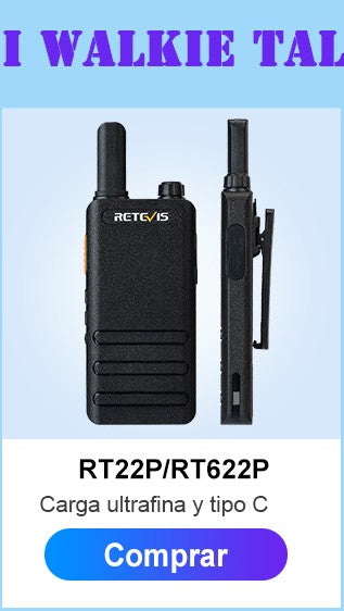 Retevis RT622 Mini Walkie Talkie 2 unidades PMR446 Radio portátil bidireccional con PTT Ideal para restaurantes y hoteles