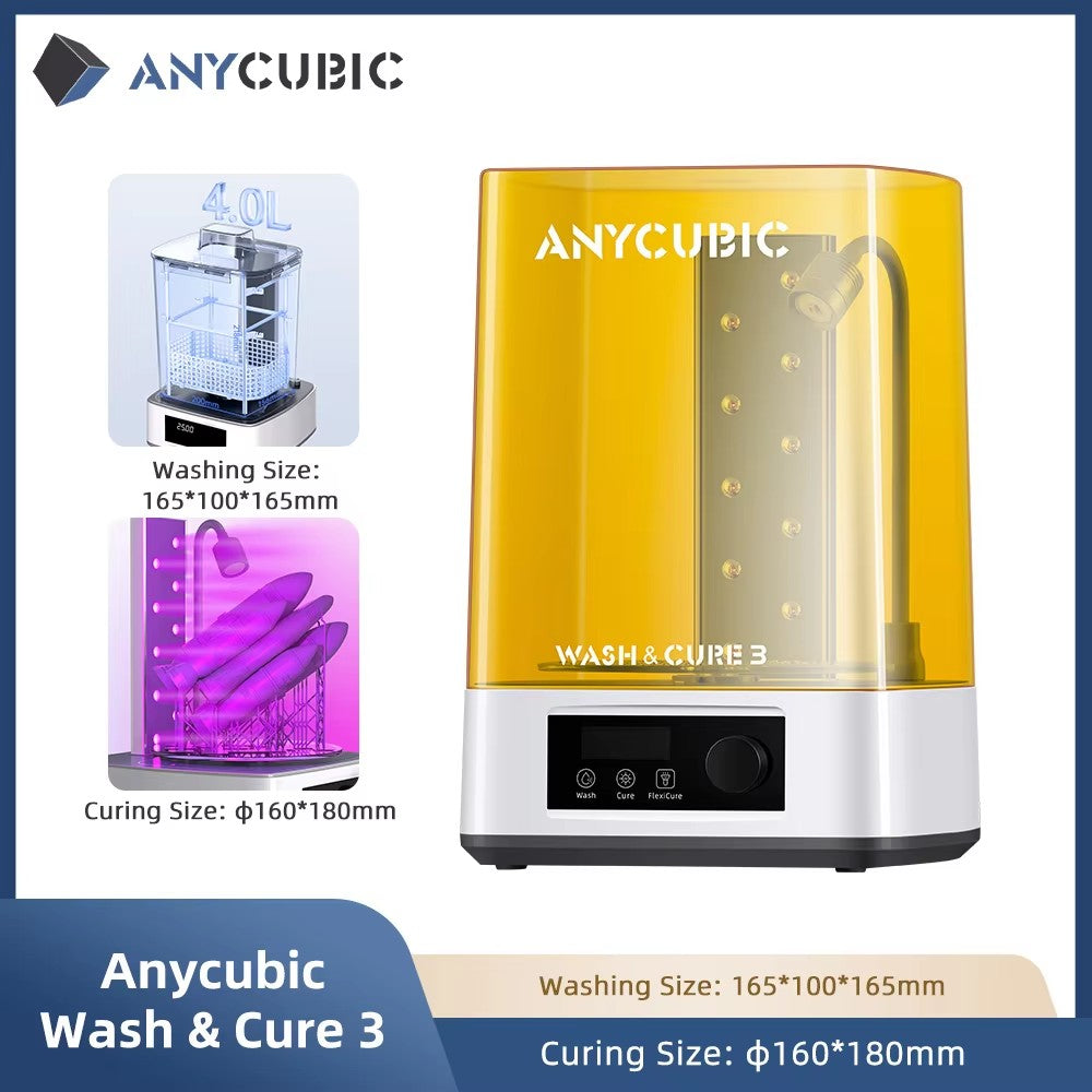 ANYCUBIC Wash & Cure 3 lavadora de curado para impresora 3D de resina LCD SLA para Photon Mono 4/4 ultra tamaño de limpieza 165*100*165mm
