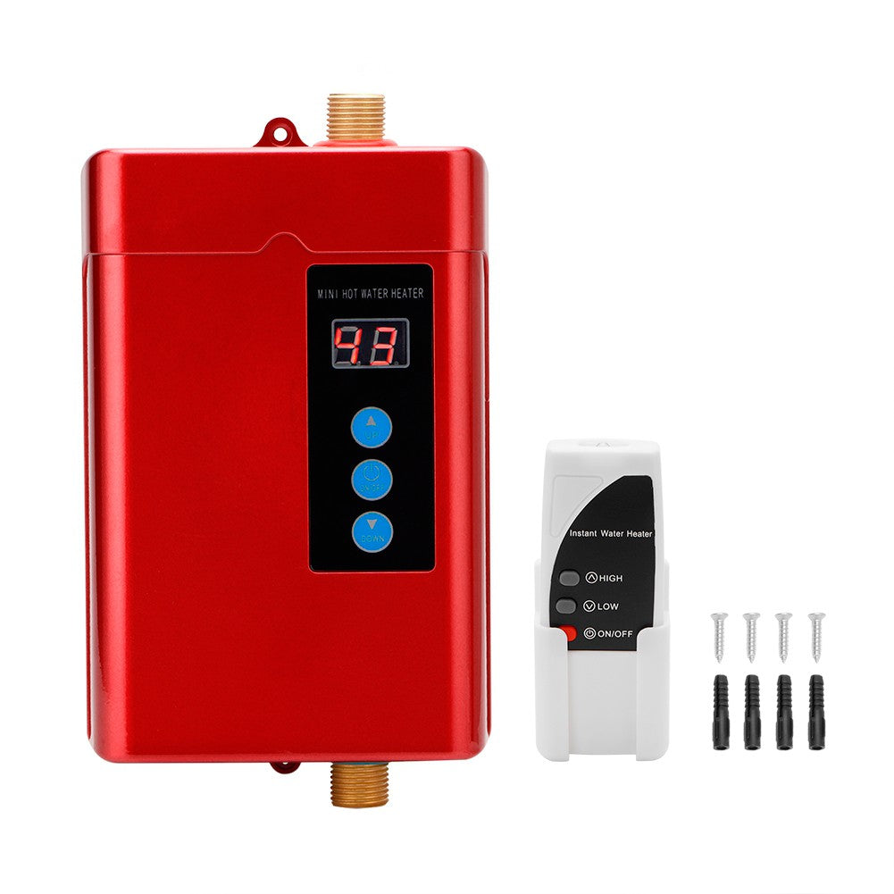 Calentador de agua eléctrico Digital, Control remoto, instantáneo, sin depósito, para cocina, baño, ducha, calentamiento rápido