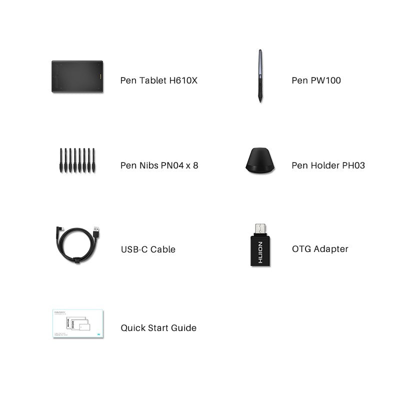 HUION tabletas gráficas H420X H580X H610X tabletas portátiles diseño de dibujo Digital animación tablero de artista Android OS compatible