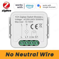 Módulo de Interruptor Inteligente Tuya Zigbee, Relé sin Cable Neutro, Control de 2 Vías, 1, 2, 3, 4 Canales, Compatible con Alexa y Google Home