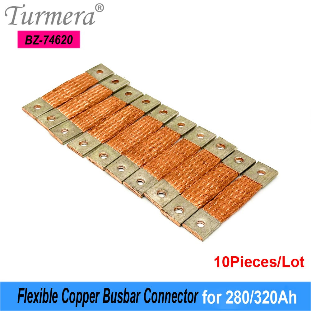 Turmera-batería Lifepo4 de 12V, conector de cobre Flexible, 56mm, 74mm, 2mm, 400A, para uso en batería Lifepo4 de 200Ah, 230Ah, 280Ah, 320Ah