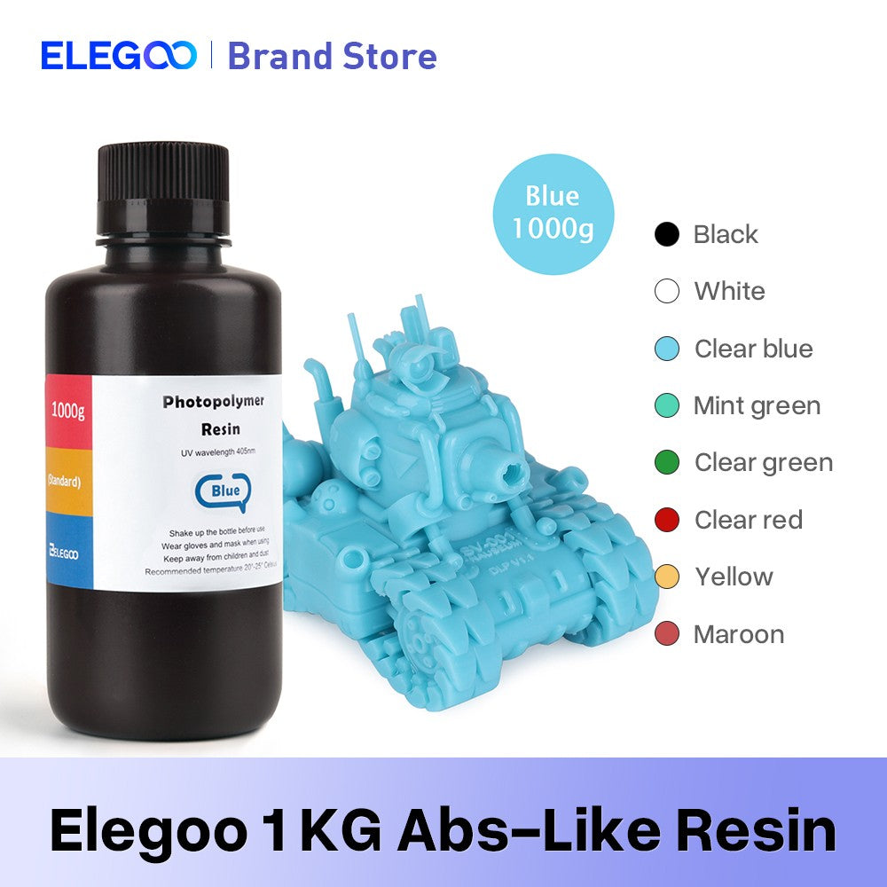 Resina para Impresora 3D Tipo ABS de ELEGOO, Resina de Fotopolimerización Estándar Tipo ABS de 405nm para Impresión 3D LCD, 1000g