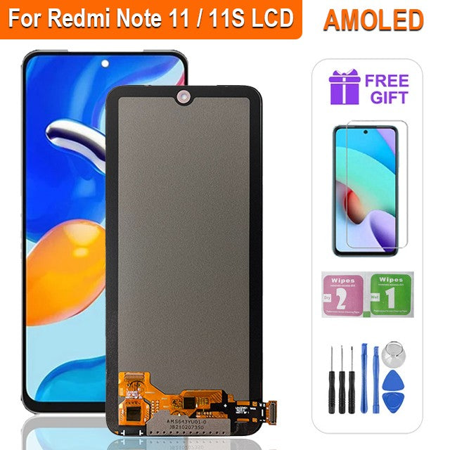 LCD súper AMOLED para Xiaomi Redmi Note 11 LCD 2201117 Asamblea del digitizador de la pantalla táctil de la exhibición LCD de TG para Redmi Note 11S LCD