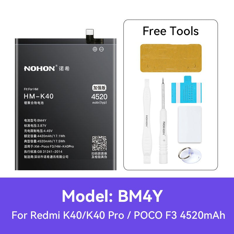 Batería NOHON BM4Y BM56 para Redmi K40 K40Pro K40 batería de repuesto para juegos para Xiaomi Redmi K40 POCO F3 con herramientas gratuitas