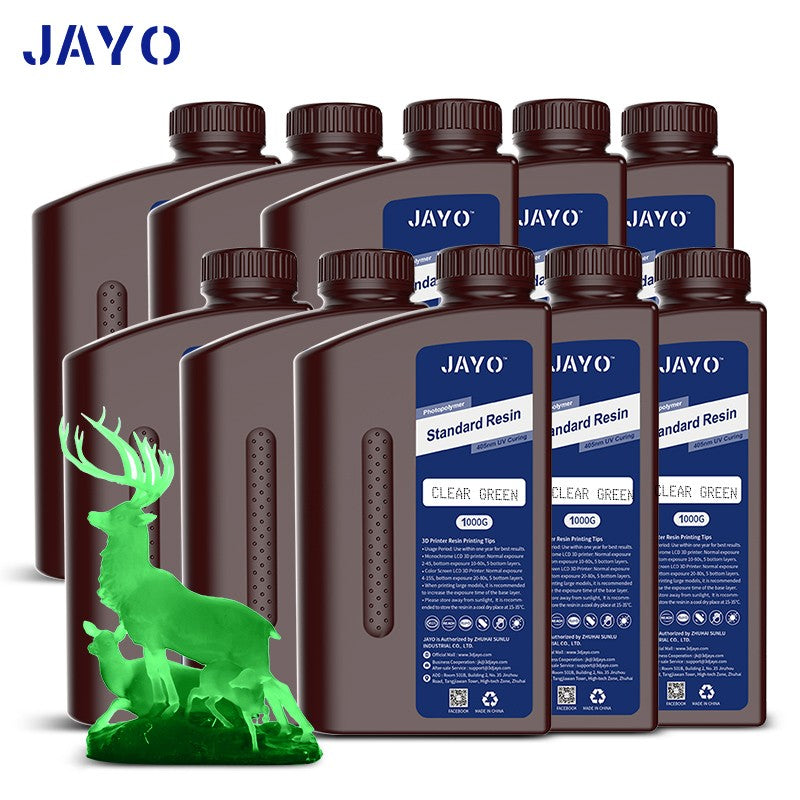 JAYO-lavabo de agua de resina 3D/como ABS/a base de plantas/líquido de resina de fotopolímero UV estándar de 10KG 405nm para materiales de impresora LCD 3D
