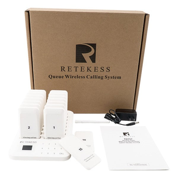 RETEKESS TD157 Sistema de Llamada Inalámbrico para Restaurantes, Localizadores de Mesa, Receptores de Señal Sonora para Food Trucks, Restaurantes de Comida Rápida, Cafeterías y Bares