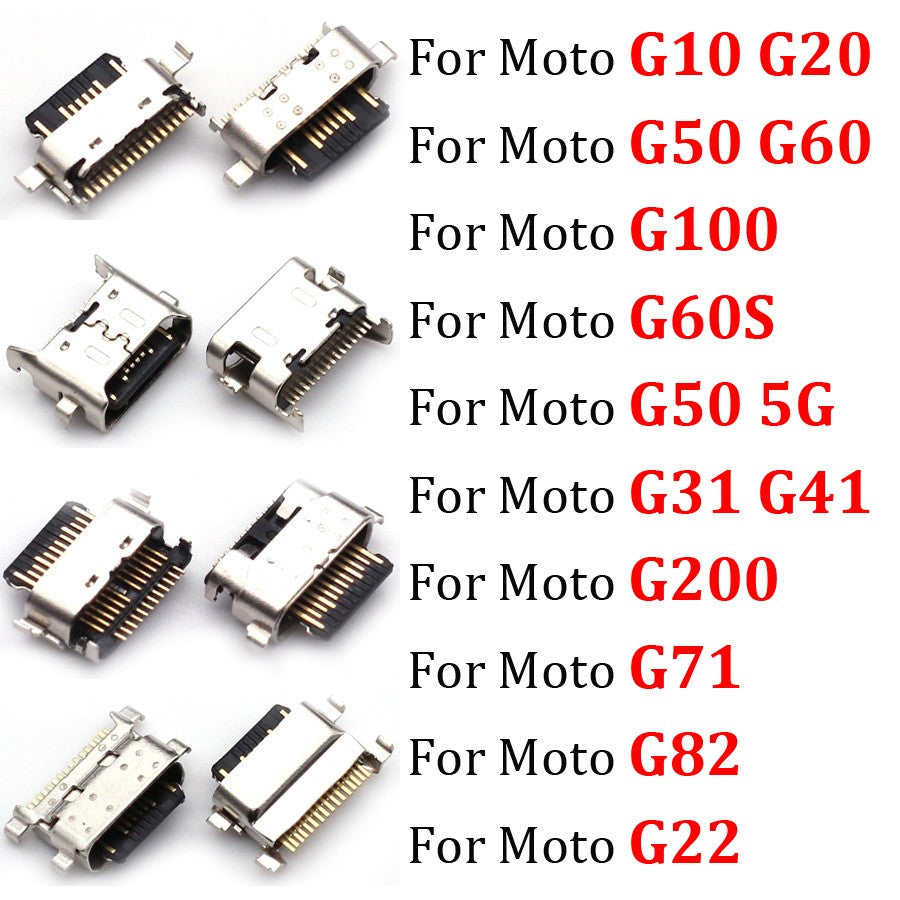 10 Uds conector de base de carga USB puerto de carga para Motorola Moto G10 G20 G50 G60 G60s G100 G31 G41 G71 G82 G22 G200 conector tipo C