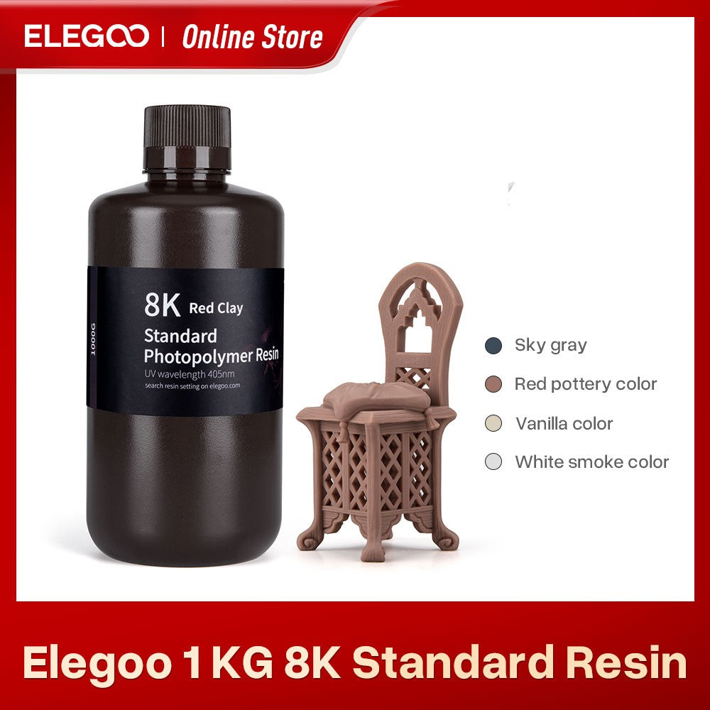 ELEGOO 8K Resina de impresora 3D 405nm Resina de fotopolímero estándar Resina de curación UV Ideal para impresora 3D SATURN 2 8K Gris espacial 1000g
