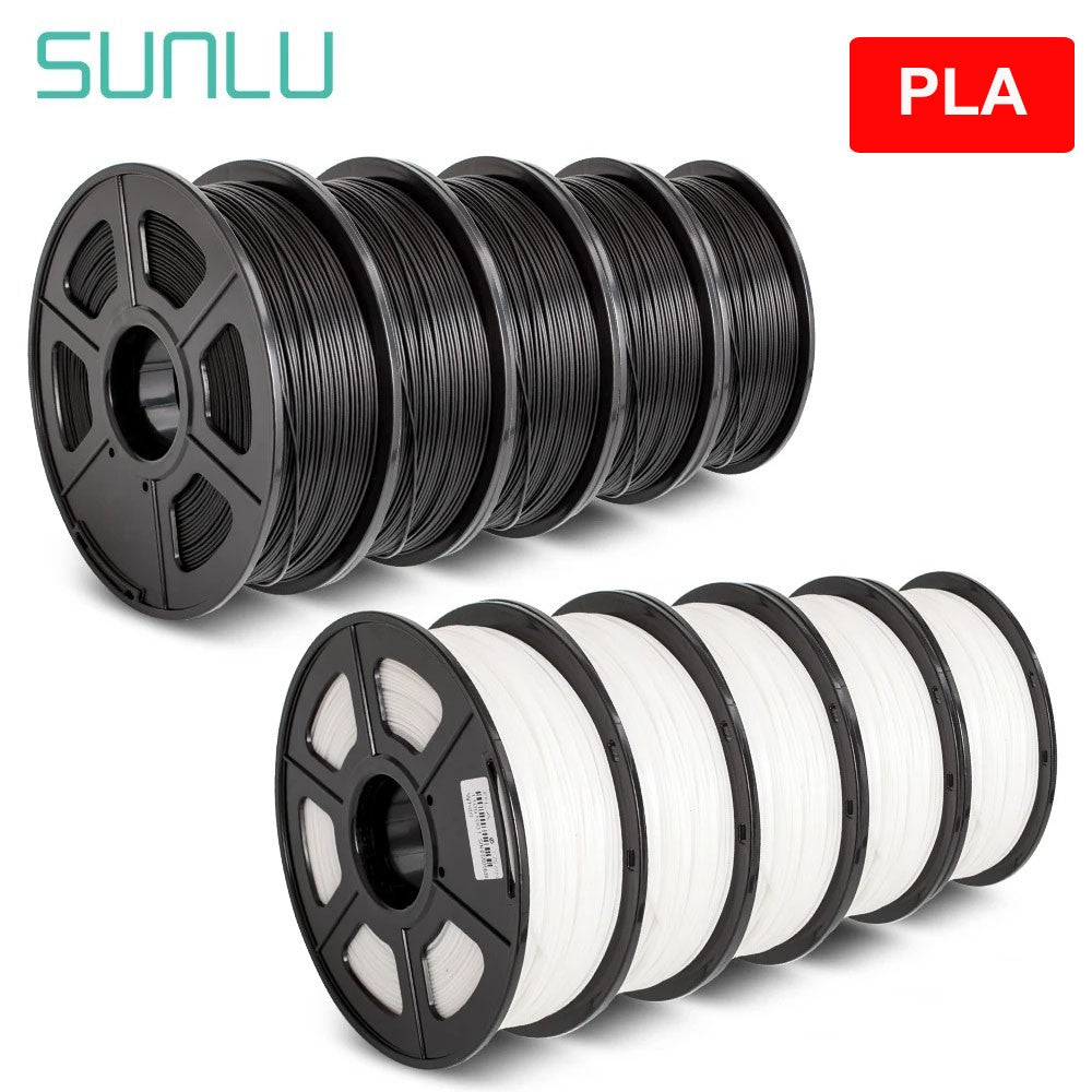 Filamento SUNLU 10KG 3D PLA/PLA PLUS/PETG/filamnet ABS fácil 1,75mm 10 rollos 1KG filamento de impresora 3D bien herido para impresora 3D