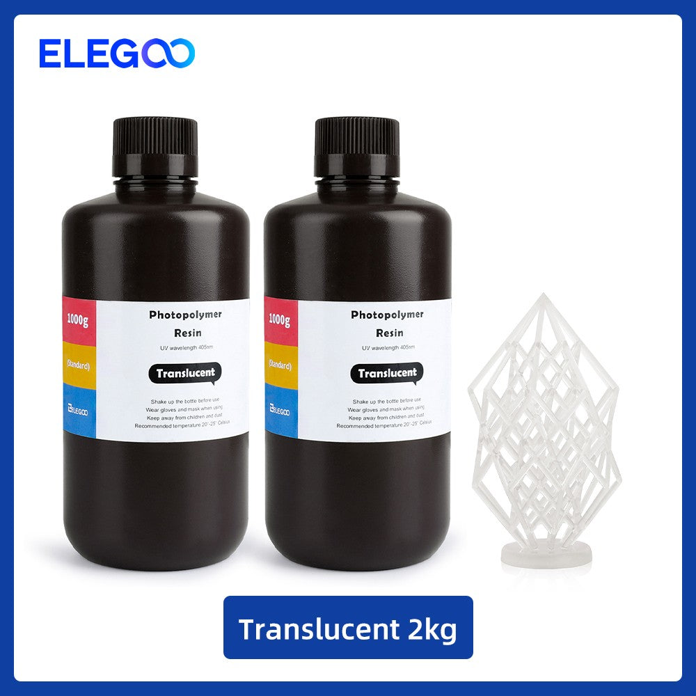 Resina para Impresora 3D Tipo ABS de ELEGOO, Resina de Fotopolimerización Estándar Tipo ABS de 405nm para Impresión 3D LCD, 1000g