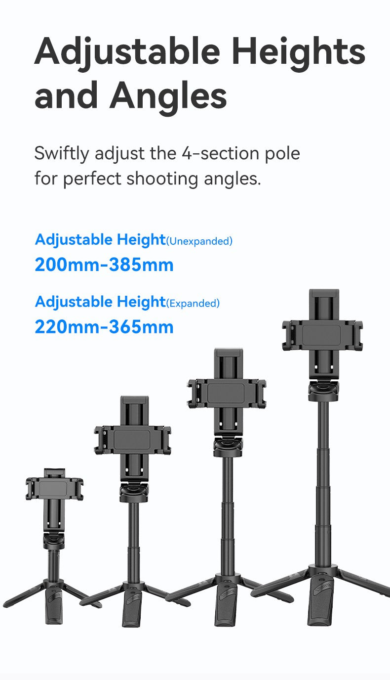 ULANZI JJ02 trípode para palo de Selfie trípode de teléfono con agarre extensible con control remoto desmontable 2 zapatos fríos tamaño de bolsillo Mini soporte para teléfono