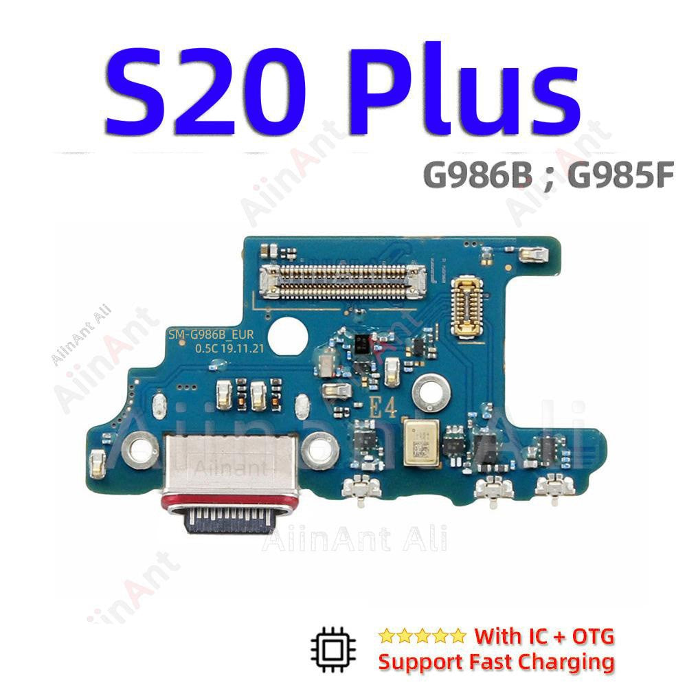 AiinAnt conector de placa de cargador USB, puerto de carga, Cable flexible, base Original For Samsung Galaxy S20 Ultra Plus FE S20 + G988B G988U G986B G986U G981B G981U G781B G780F G988N G986N G981N
