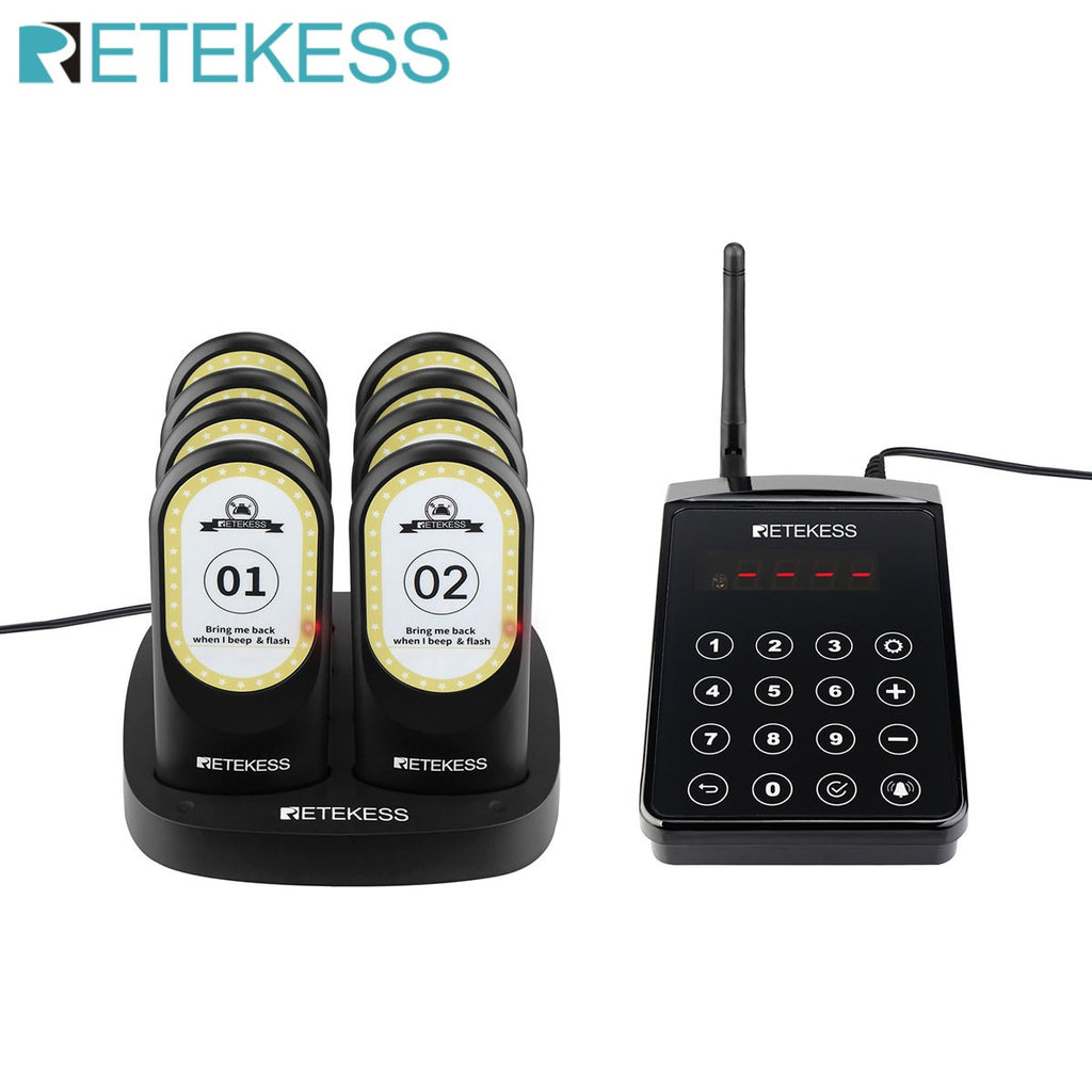 RETEKESS TD157 Sistema de Llamada Inalámbrico para Restaurantes, Localizadores de Mesa, Receptores de Señal Sonora para Food Trucks, Restaurantes de Comida Rápida, Cafeterías y Bares