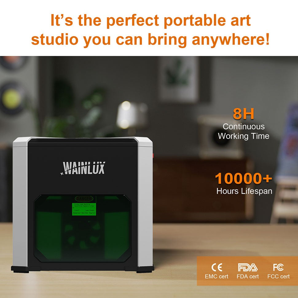 Wainlux-grabador láser K6, impresora de marcado, máquina de carpintería, plástico, 3000mw, Bluetooth
