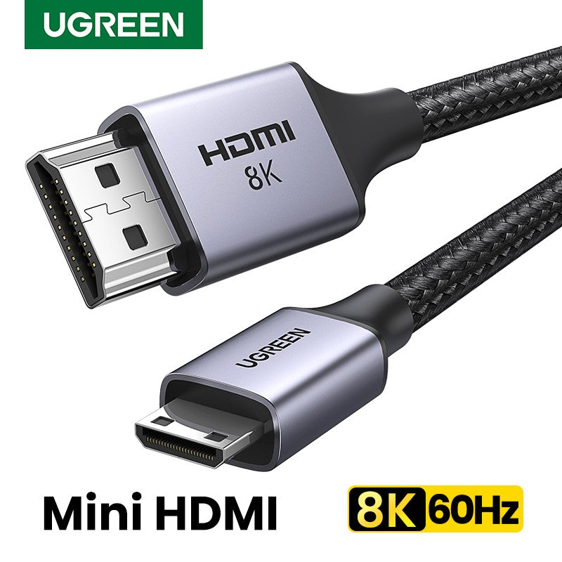 UGREEN-Cable Mini HDMI Compatible con HD, 8K/60Hz, tarjeta gráfica Raspberry Pi Zero, videocámara, 8K, Mini HD 2,1
