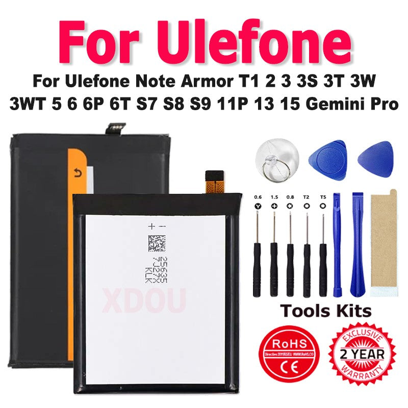 Batería S9Pro Armor2 Armor13 Armor15 Note11P para Ulefone Note Armor T1 2 3 3S 3T 3W 3WT 5 6 6P 6T S7 S8 S9 11P 13 15 Gemini Pro