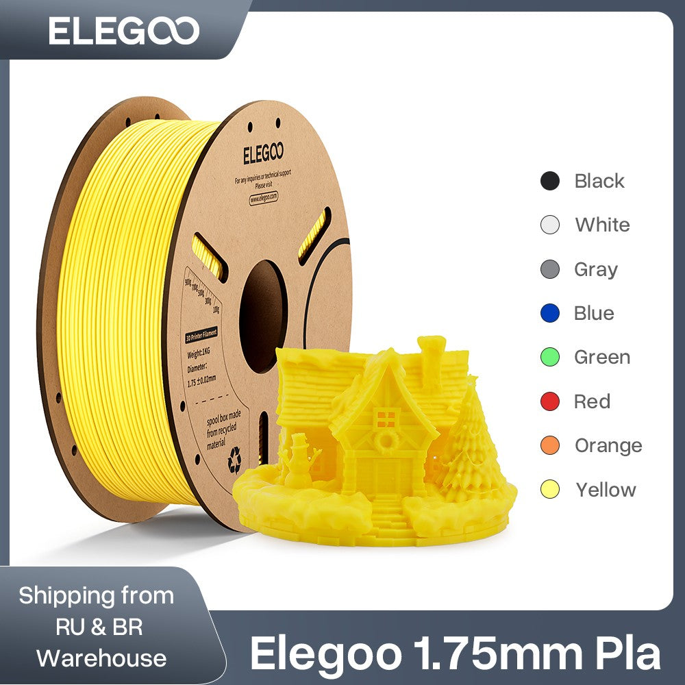 ELEGOO 1kg 1,75mm filamento PLA plástico 3D PLA para impresora 3D Material consumible para impresora 3D NEPTUNE 3 PRO FDM