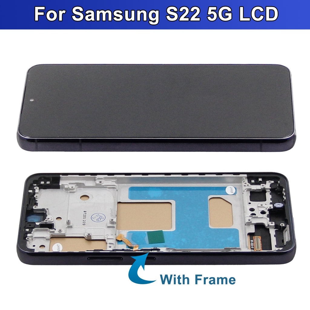 Probado para Samsung S22 5G pantalla LCD Digitalizador de pantalla táctil para Samsung S901 S901B S901U SM-S901E/DS pantalla con marco