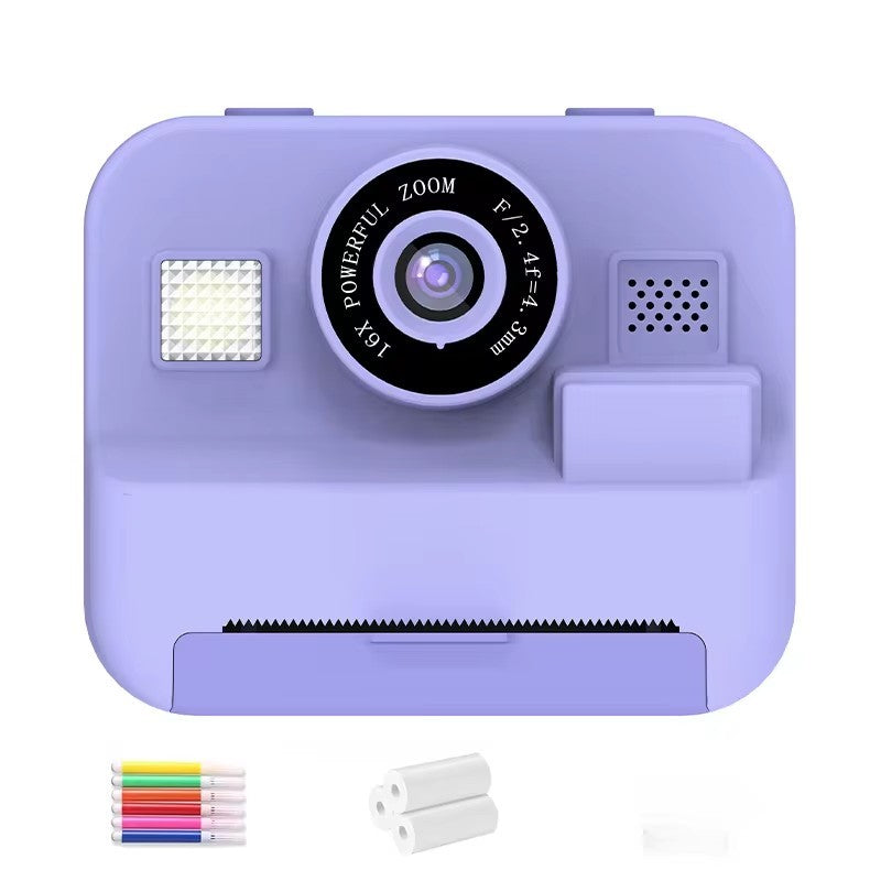 Mini cámara de vídeo digital para niños con impresión térmica y estabilización de imágenes múltiples, tarjeta de 32 GB incluida