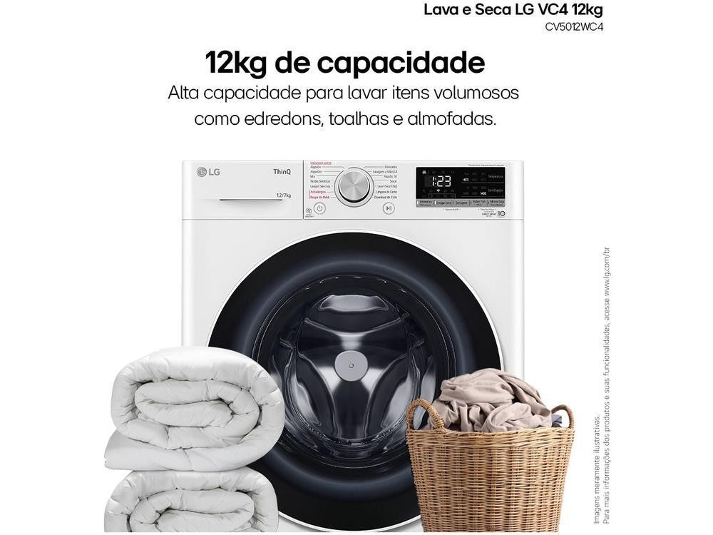 Lava and Dry LG 12kg Smart VC4 CV5012WC4 con 220V