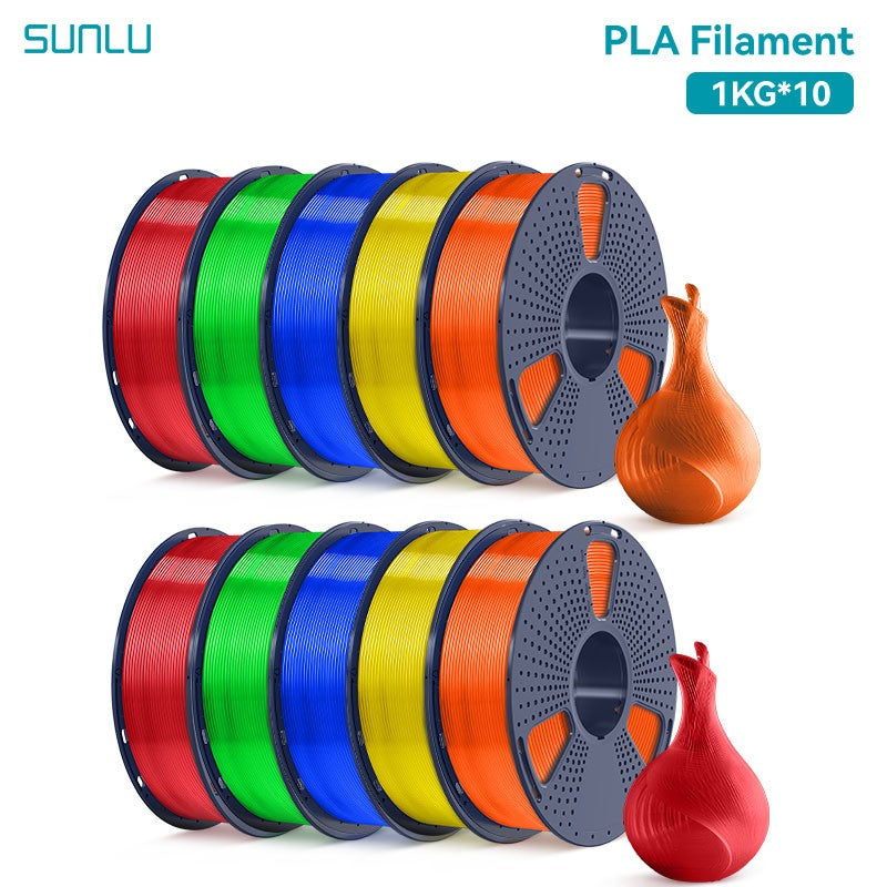 Filamentos SUNLU PLA PETG PLA Plus, 10 rollos de filamento 3D, 1 KG/rollo, 1,75mm, 100% líneas de filamento, ordenadamente para impresión 3D de la UE y EE. UU.