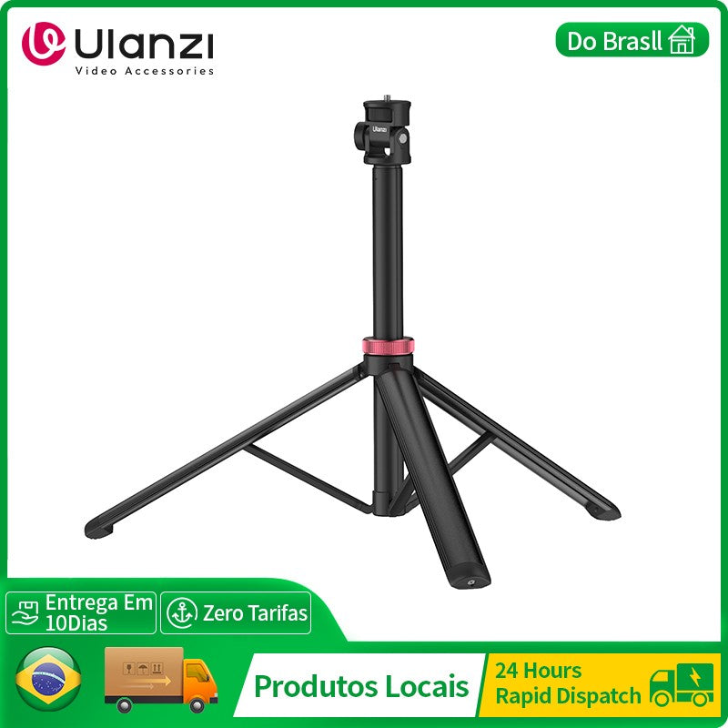 Trípode extensible Ulanzi MT-79 con tornillo de 1/4 pulgadas para cámara DSLR, trípode de micrófono con luz de relleno para teléfono inteligente