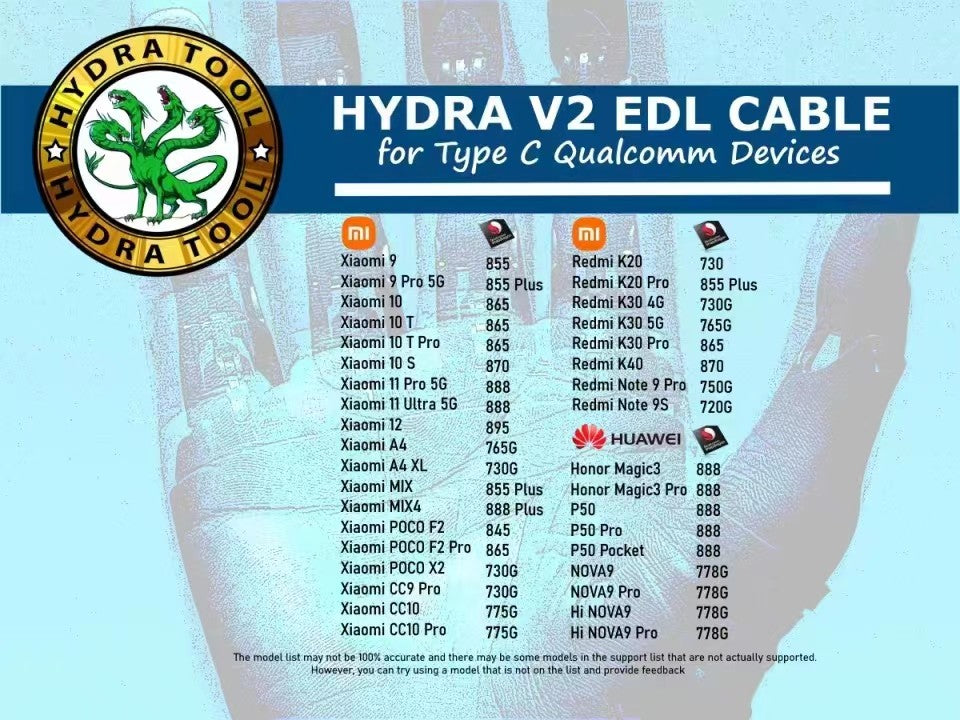 Cable USB Tipo-C HYDRA V2 EDL PRO 2026 NUEVO para Hydra Dongle