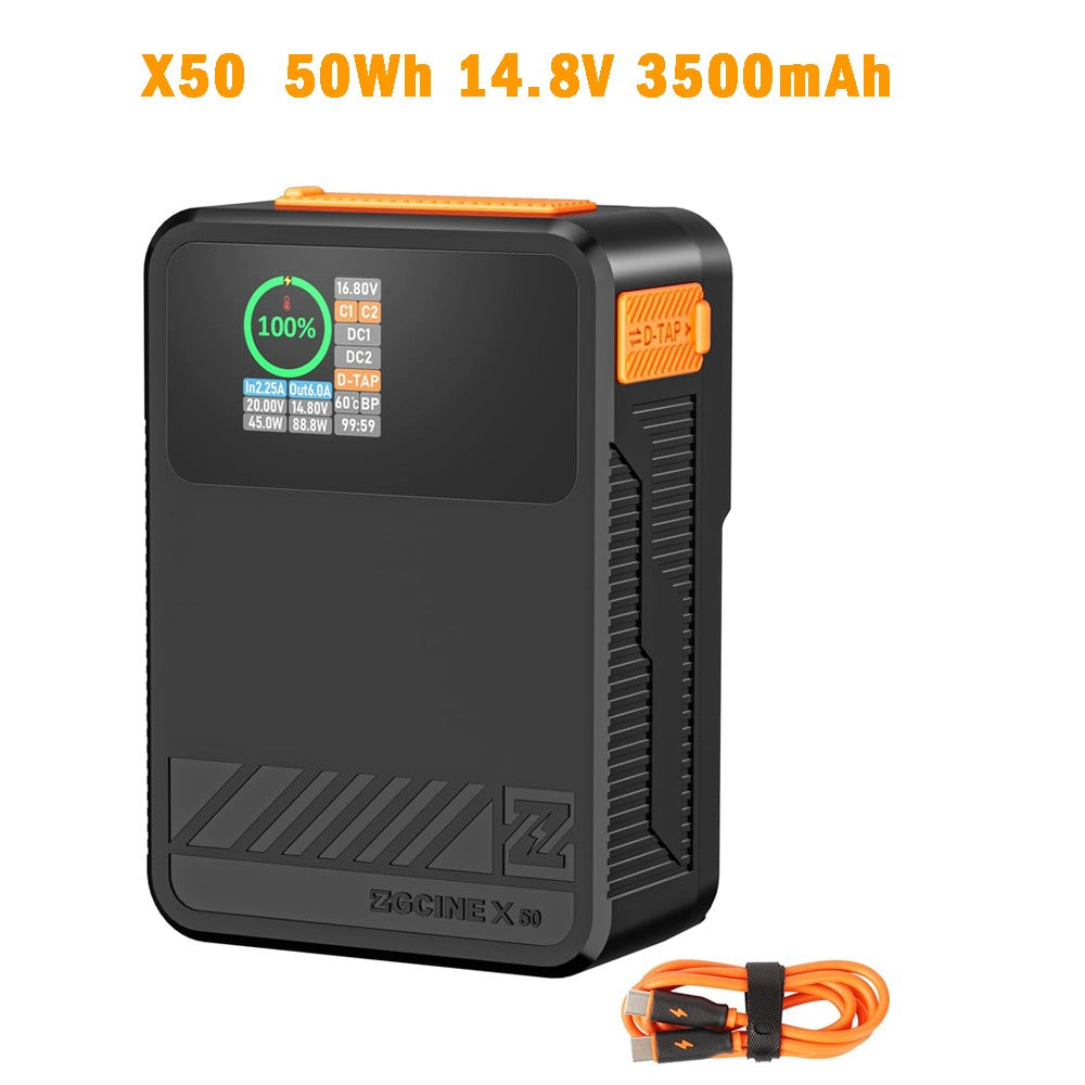 ZGCINE X50 X99 X160 Soporte de batería X50 X99 X160 V, Cargador rápido PD con D-TAP Dual, USB-C, puertos duales de CC, pantalla OLED, do Brasil