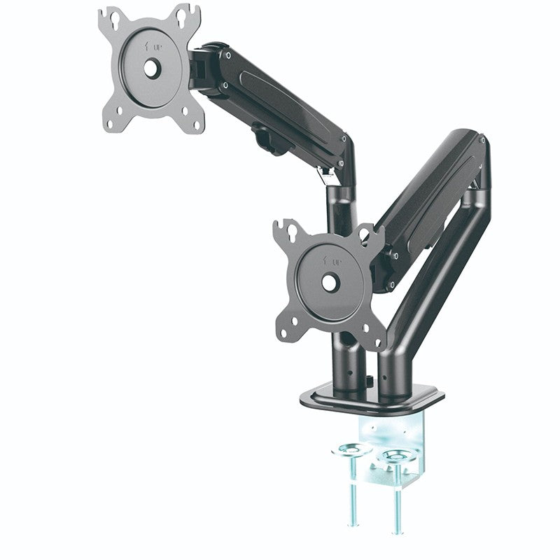 Hyvarwey-Soporte de escritorio para Monitor Dual G08-24, montaje para pantallas LCD de 13 a 27 pulgadas, rotación e inclinación, ajuste de dos brazos