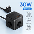 Baseus-cargador de 30W, regleta de alimentación rápida, salida de 4000W 3AC, estación de carga de escritorio, protección contra sobretensiones para tableta, iPhone, Samsung, Xiaomi