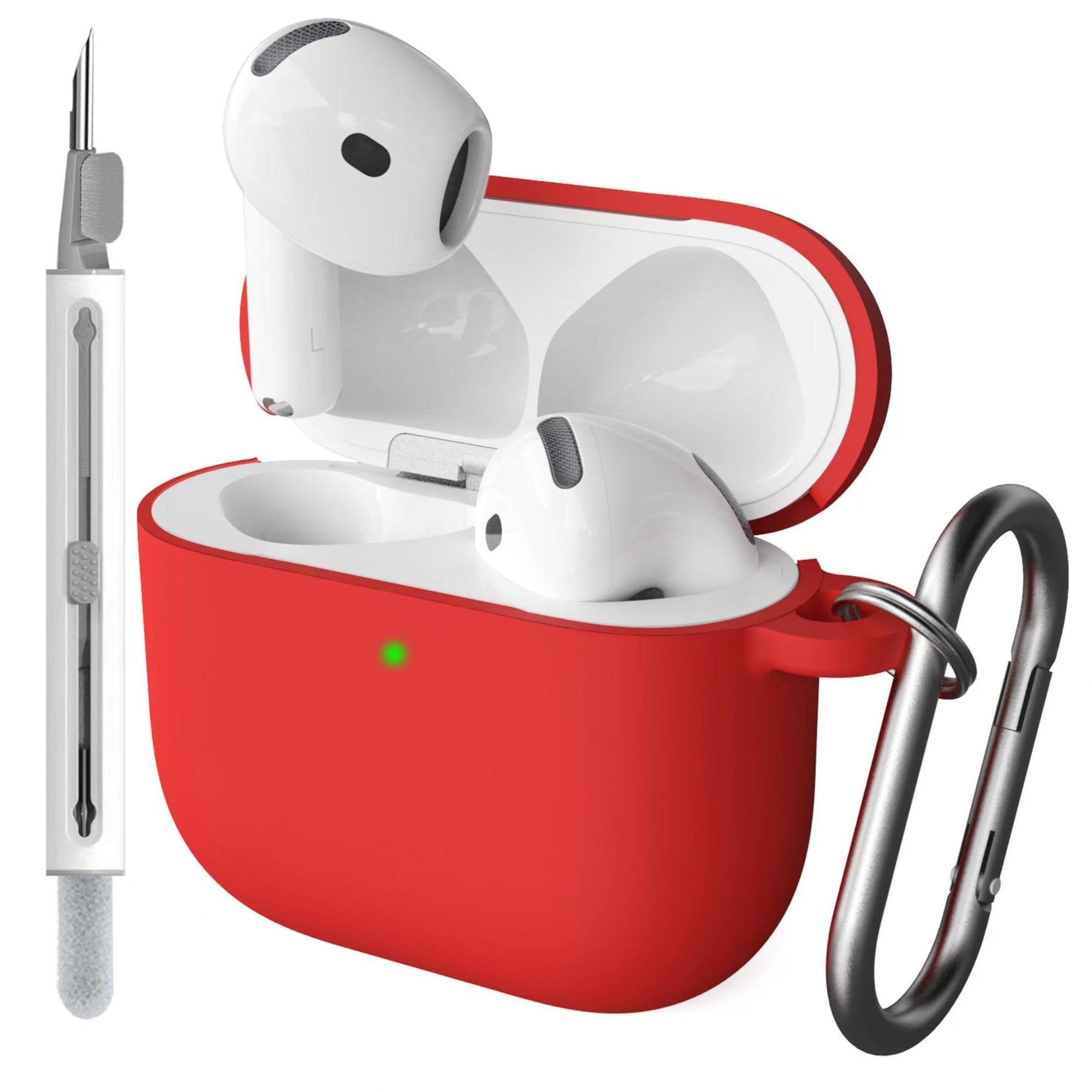 Funda AirPods 4 con kit de limpieza, funda protectora de silicona suave para Apple AirPods 4 generación para mujeres y hombres